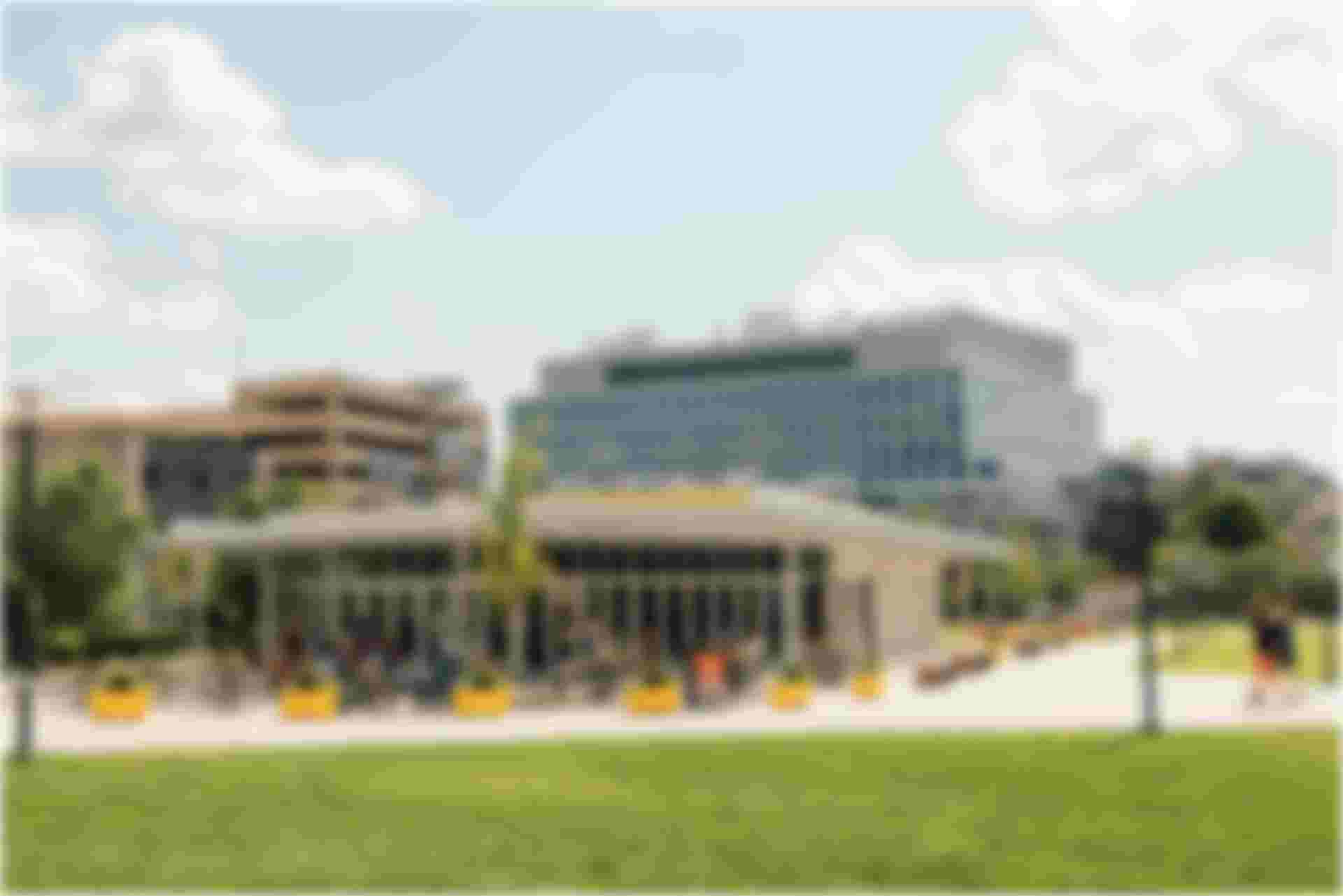 Rendering of the 195 District Park Pavilion looking southwest